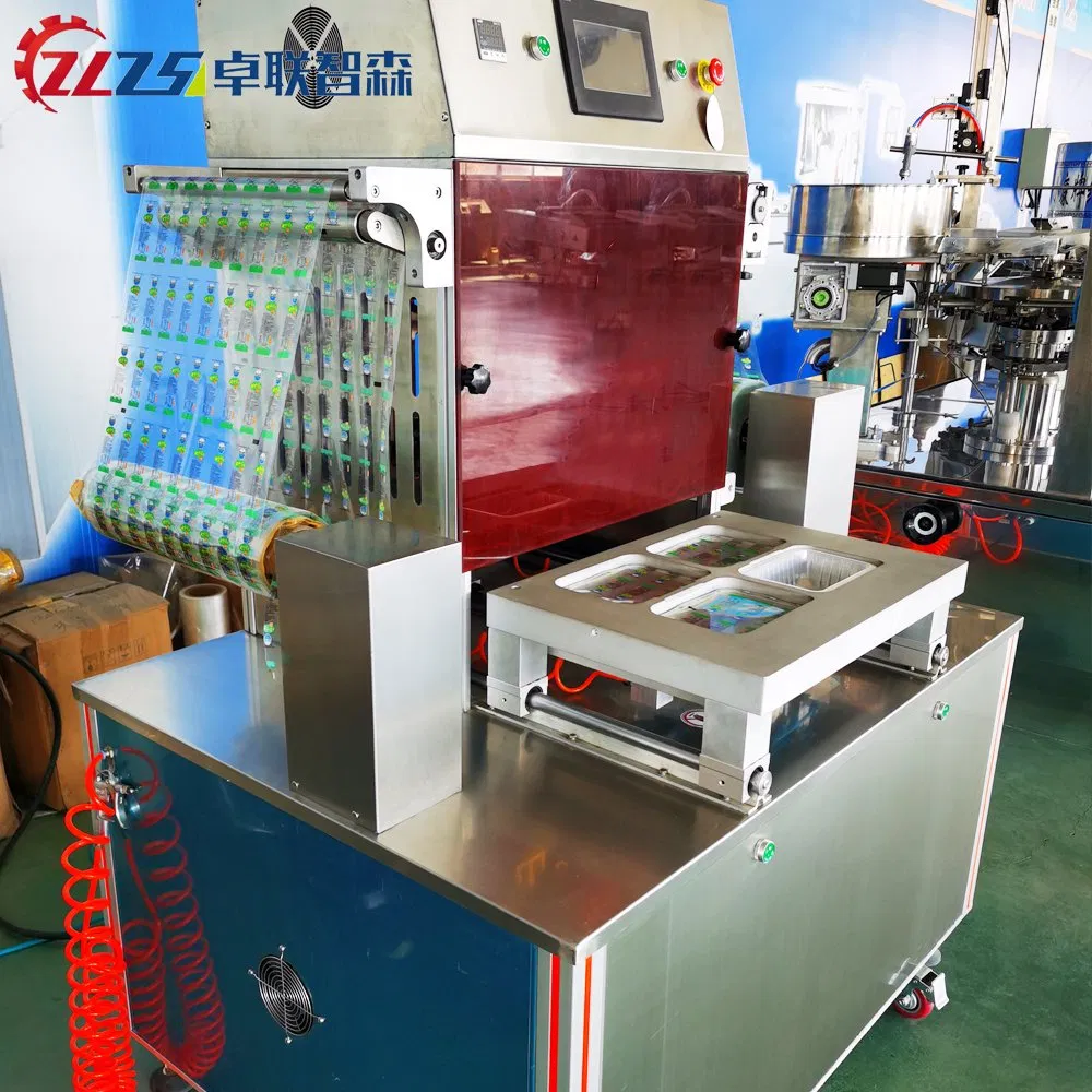 Zlzsen Automatic Liquid Filling Tray Sealer Jelly Cup Cup Filling Machine Plastic Cup Sealing Machine